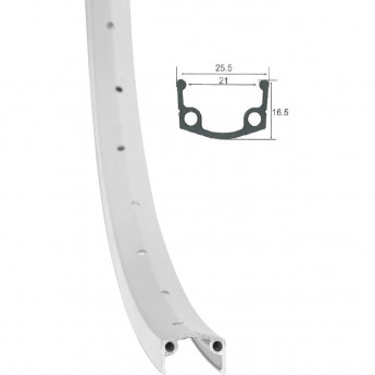 Обод 24" HLQC-10A-1 14Gх36Н одинарный фрезерованный, серебристый