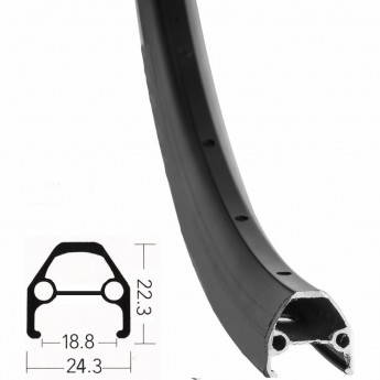 Обод 26" (ЖВМЗ) 32Н двойной, без проточки, чёрный
