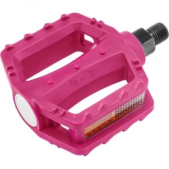 Педали FP-651, для детских велосипедов, ось 1/2" со светоотражателями. пластиковые розовые,
