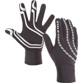 Велоперчатки STELS WCG 43-0078 легкие зимние полноразмерные бело-чёрные p.M